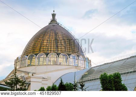 Moscow, Russia - July 21, 2021: Dome Of Pavilion Number 34 