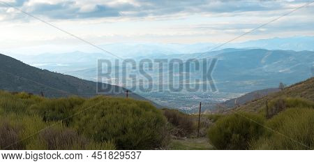 Panoramic View Of The Ambroz Valley From The Port Of Honduras With Blue Sky With Clouds