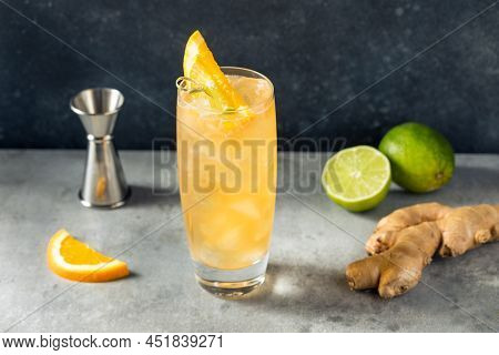 Cold Boozy Rum Anejo Highball Cocktail