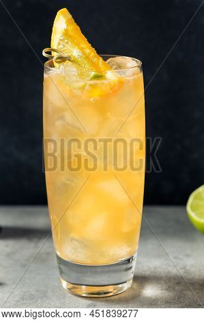Cold Boozy Rum Anejo Highball Cocktail