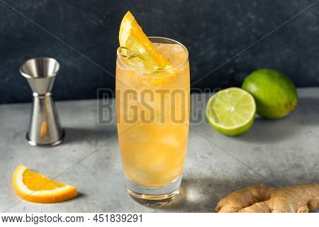 Cold Boozy Rum Anejo Highball Cocktail