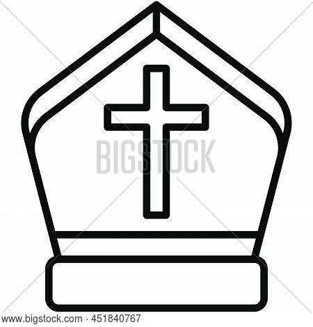 Mitre Icon, Traditions Of Christianity Related Vector Illustration