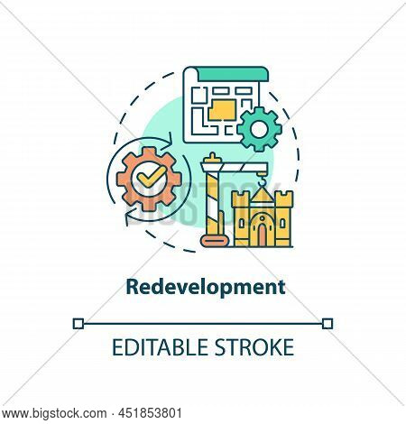 Redevelopment Concept Icon. Urban Architecture. Cultural Heritage Preservation Type Abstract Idea Th