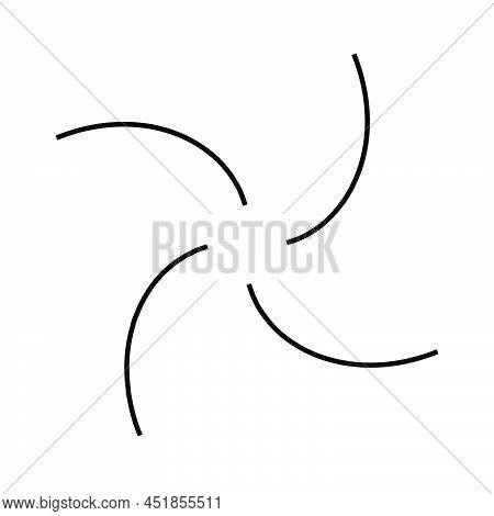 Spiral, Swirl, Twirl And Whirl Element. Helix, Volute Ripple, Vortex Shape