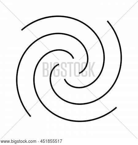Spiral, Swirl, Twirl And Whirl Element. Helix, Volute Ripple, Vortex Shape