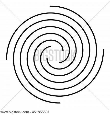 Spiral, Swirl, Twirl And Whirl Element. Helix, Volute Ripple, Vortex Shape