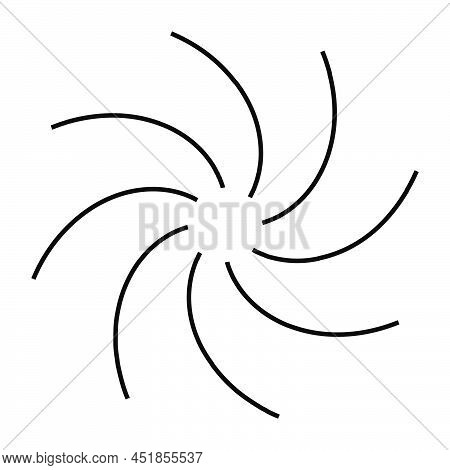 Spiral, Swirl, Twirl And Whirl Element. Helix, Volute Ripple, Vortex Shape