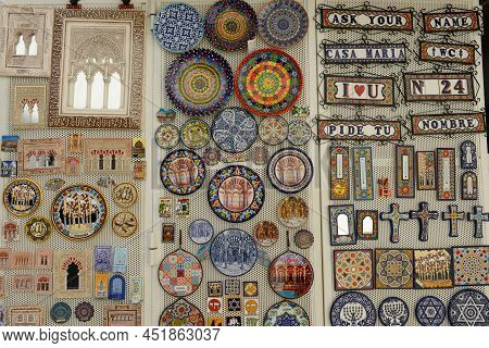 Items Displayed In A Souvenir Shop At Cordova On Andalusia In Spain
