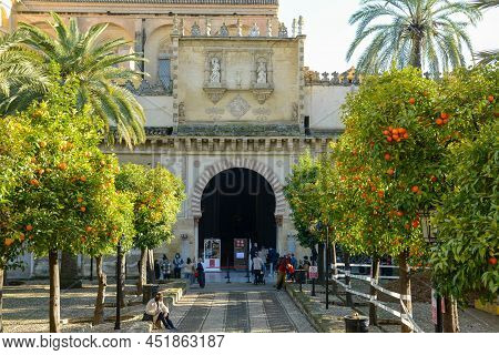 Courtyard Of The Cathedral At Cordova On Andalusia In Spain