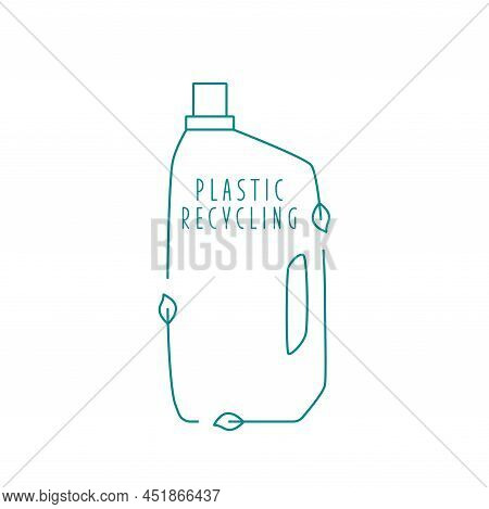 Made From Recycled Plastic - Cleaning Bottle Icon Concept Of Waste Sorting. Editable Stroke. Vector 