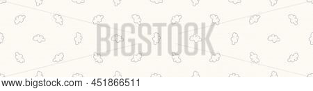 Calm Newborn Baby Minimal Sky Cloud Seamless Border Pattern. Gender Neutral Scandi Style Sketch Endl