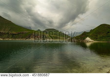 Picturesque Mountain Lake Gizhgit In Kabardino-balkaria. Elbrus Region Of Russia June 2021