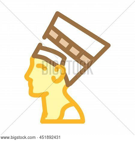 Nefertiti Egypt Queen Color Icon Vector. Nefertiti Egypt Queen Sign. Isolated Symbol Illustration