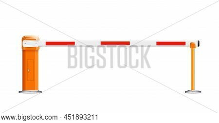 Barrier Flock.parking Zone Turnpike On White Background Vector Illustration.railroad And Parking Zon
