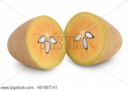 Sapodilla Isolated On White Background With Clipping Path And Full Depth Of Field