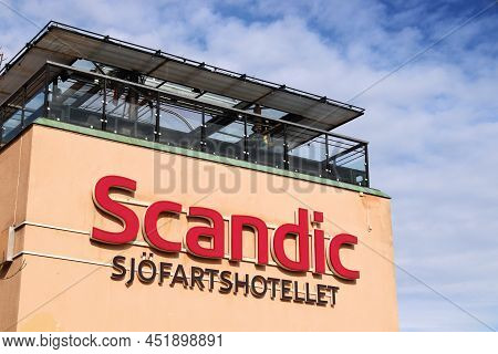 Stockholm, Sweden - August 24, 2018: Scandic Hotel In Stockholm, Sweden. As Of 2018, Scandic Operate