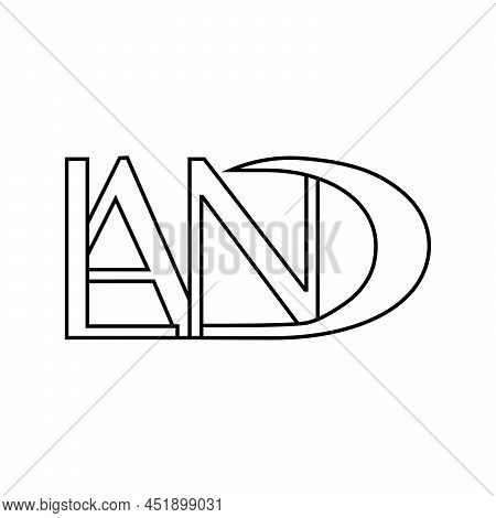 Vector Simple Line Text Land Logo. Logo For Banner, Poster And Sticker Concept. Icon Message Phrase 