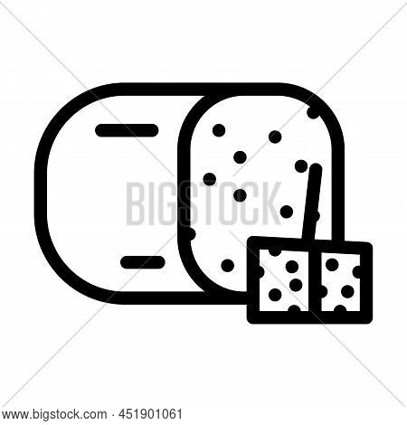 Edam Cheese Line Icon Vector. Edam Cheese Sign. Isolated Contour Symbol Black Illustration