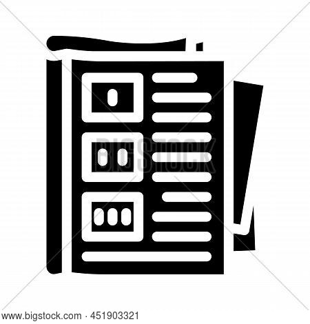 Tutorial Book Glyph Icon Vector. Tutorial Book Sign. Isolated Contour Symbol Black Illustration