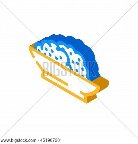 Ricotta Cheese Isometric Icon Vector. Ricotta Cheese Sign. Isolated Symbol Illustration