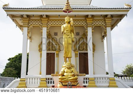 Ancient Buddha Sivali Attitude Statue Or Antique Phra Siwali Arhat Widely Venerated Among Figure Ima