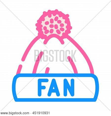 Fan Hat Cloth Color Icon Vector. Fan Hat Cloth Sign. Isolated Symbol Illustration
