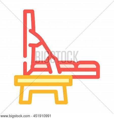 Portable Chair Color Icon Vector. Portable Chair Sign. Isolated Symbol Illustration