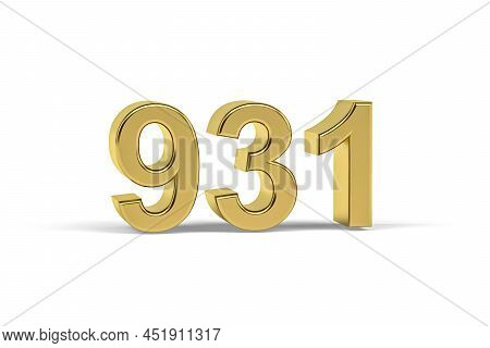 Golden 3d Number 931 - Year 931 Isolated On White Background - 3d Render