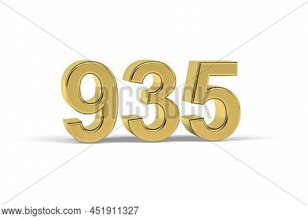 Golden 3d Number 935 - Year 935 Isolated On White Background - 3d Render