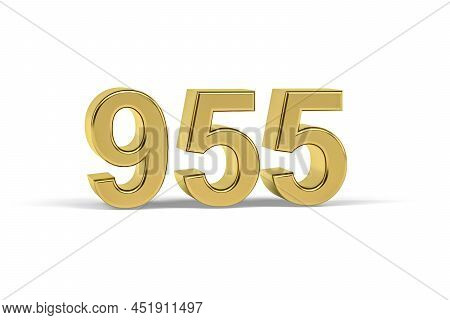 Golden 3d Number 955 - Year 955 Isolated On White Background - 3d Render