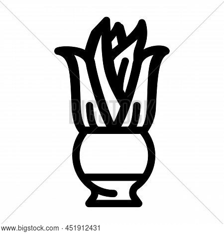 Aloe Domestic Plant Line Icon Vector. Aloe Domestic Plant Sign. Isolated Contour Symbol Black Illust