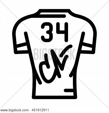 T-shirt With Autograph Line Icon Vector. T-shirt With Autograph Sign. Isolated Contour Symbol Black 