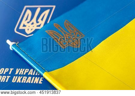Ukrainian Passport.ukraine War, We Stand Ukraine War Ukraine And Russia.stop War Ukraine. The Flag O