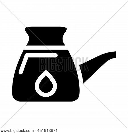 Watering Can Glyph Icon Vector. Watering Can Sign. Isolated Contour Symbol Black Illustration