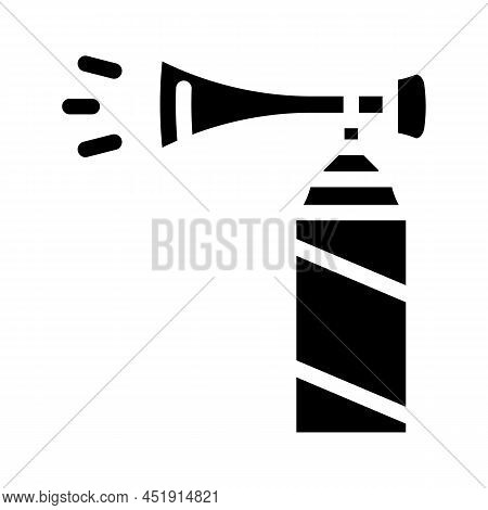 Vuvuzela Air Bottle Glyph Icon Vector. Vuvuzela Air Bottle Sign. Isolated Contour Symbol Black Illus