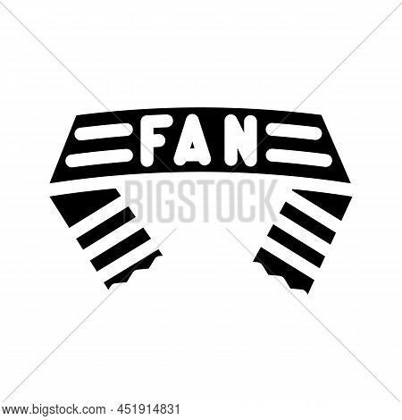Scarf Fan Accessory Glyph Icon Vector. Scarf Fan Accessory Sign. Isolated Contour Symbol Black Illus