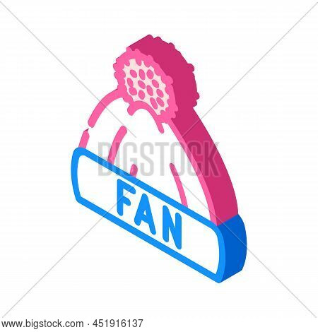 Fan Hat Cloth Isometric Icon Vector. Fan Hat Cloth Sign. Isolated Symbol Illustration