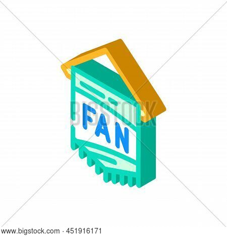 Pennant Fan Isometric Icon Vector. Pennant Fan Sign. Isolated Symbol Illustration