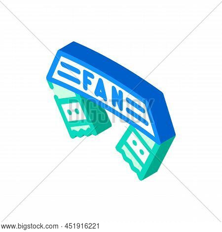 Scarf Fan Accessory Isometric Icon Vector. Scarf Fan Accessory Sign. Isolated Symbol Illustration