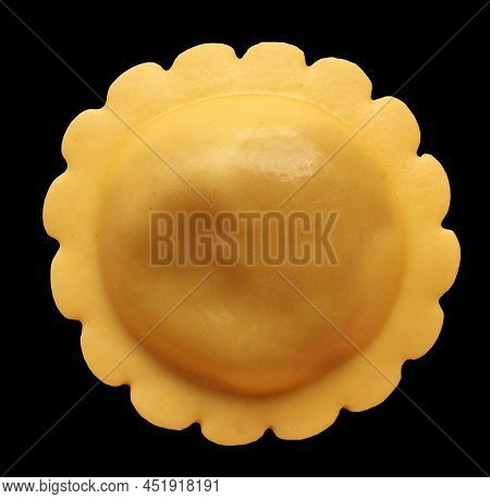Ravioli Agnolotti Pasta Food Over Black