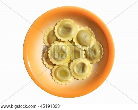 Ravioli Agnolotti Pasta Food Isolated Over White