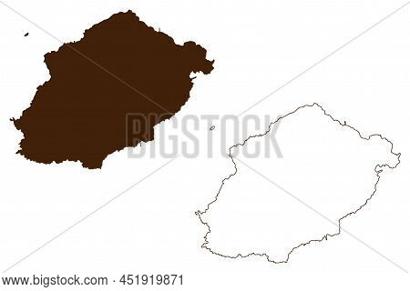 Ustica Island (italian Republic, Italy, Sicily) Map Vector Illustration, Scribble Sketch Isola Di Us