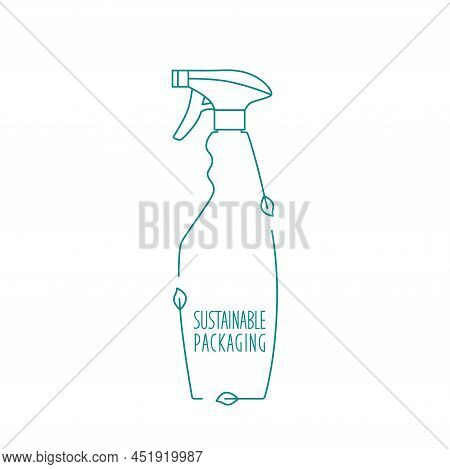 Sustainable Packaging - Recycle Cleaning Bottle Icon Concept Of Waste Sorting. Editable Stroke. Vect