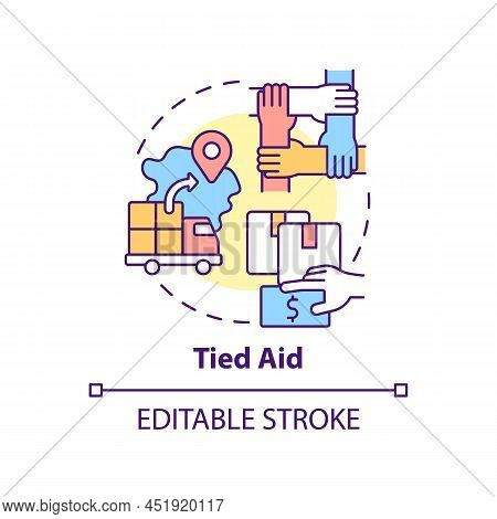 Tied Aid Concept Icon. Type Of International Aid Abstract Idea Thin Line Illustration. Providing Sup
