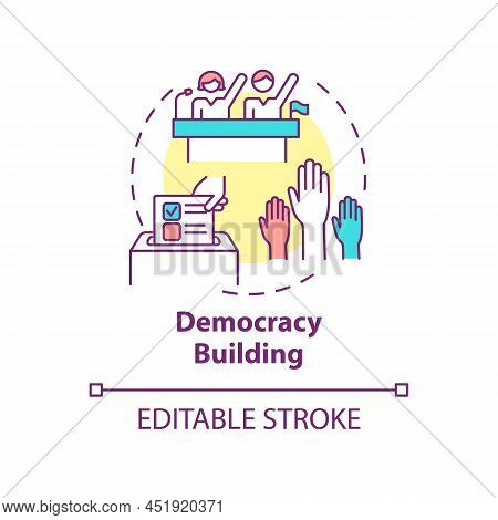 Democracy Building Concept Icon. Armed Conflicts Prevention Method Abstract Idea Thin Line Illustrat