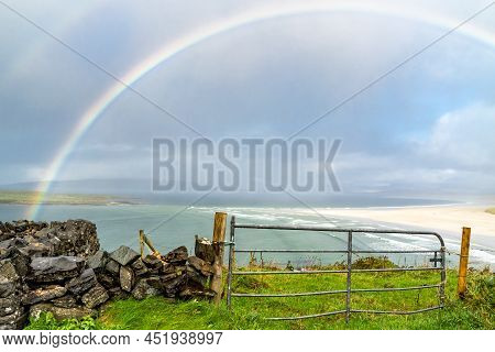 Amazing Rainbow Above Narin Strand By Portnoo In County Donegal Ireland