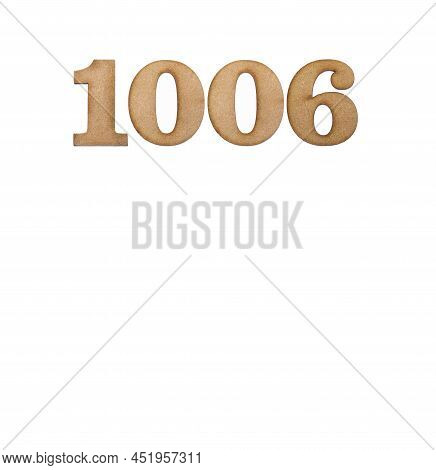 Number 1006 - Piece Of Wood Isolated On White Background