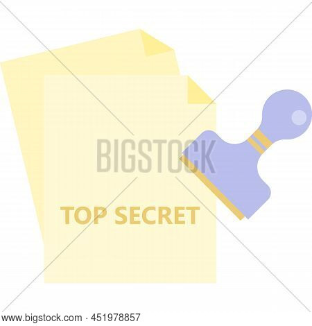 Top Secrete Police Report Icon Flat Vector