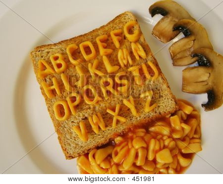 Alphabet auf toast
