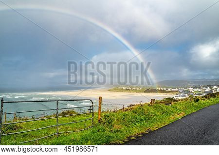 Amazing Rainbow Above Narin Strand By Portnoo In County Donegal Ireland